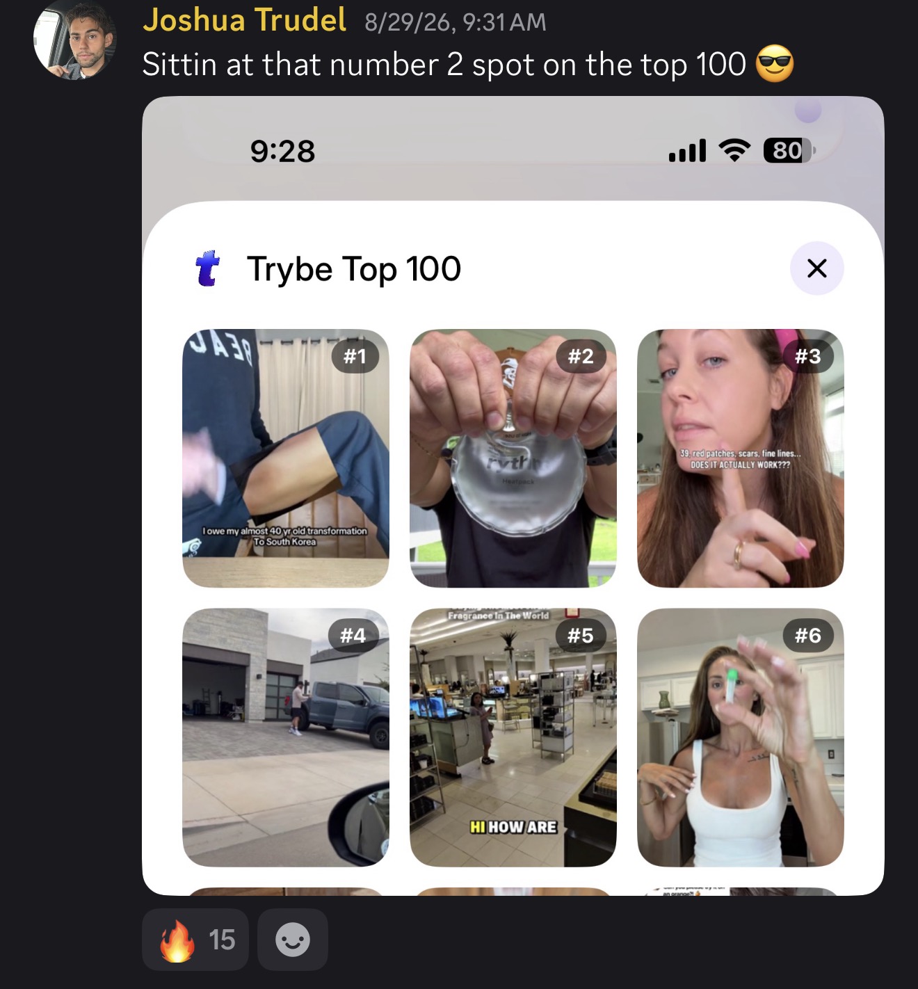 Fitness UGC creator result and social proof screenshot 34