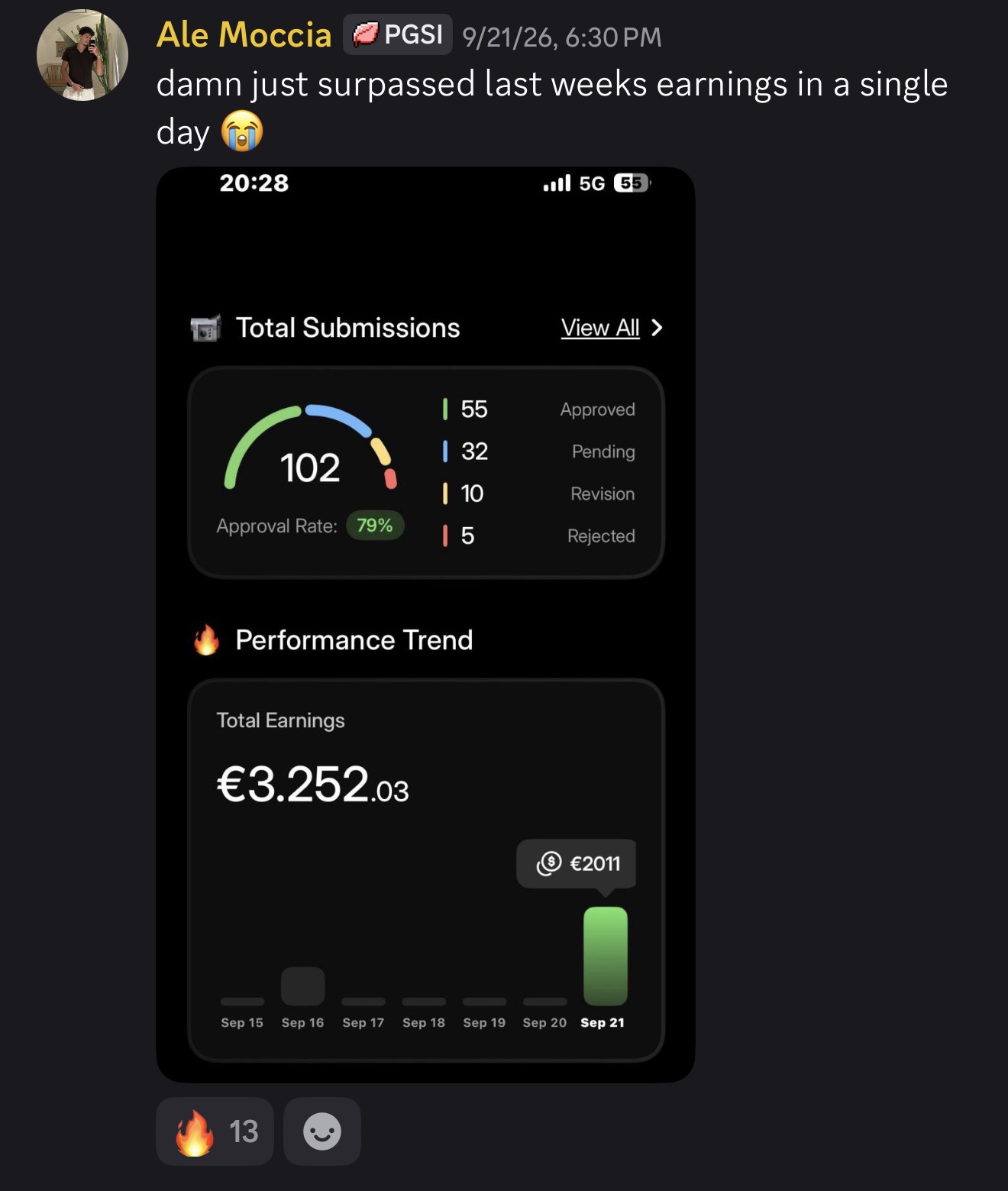 Fitness UGC creator result and social proof screenshot 24