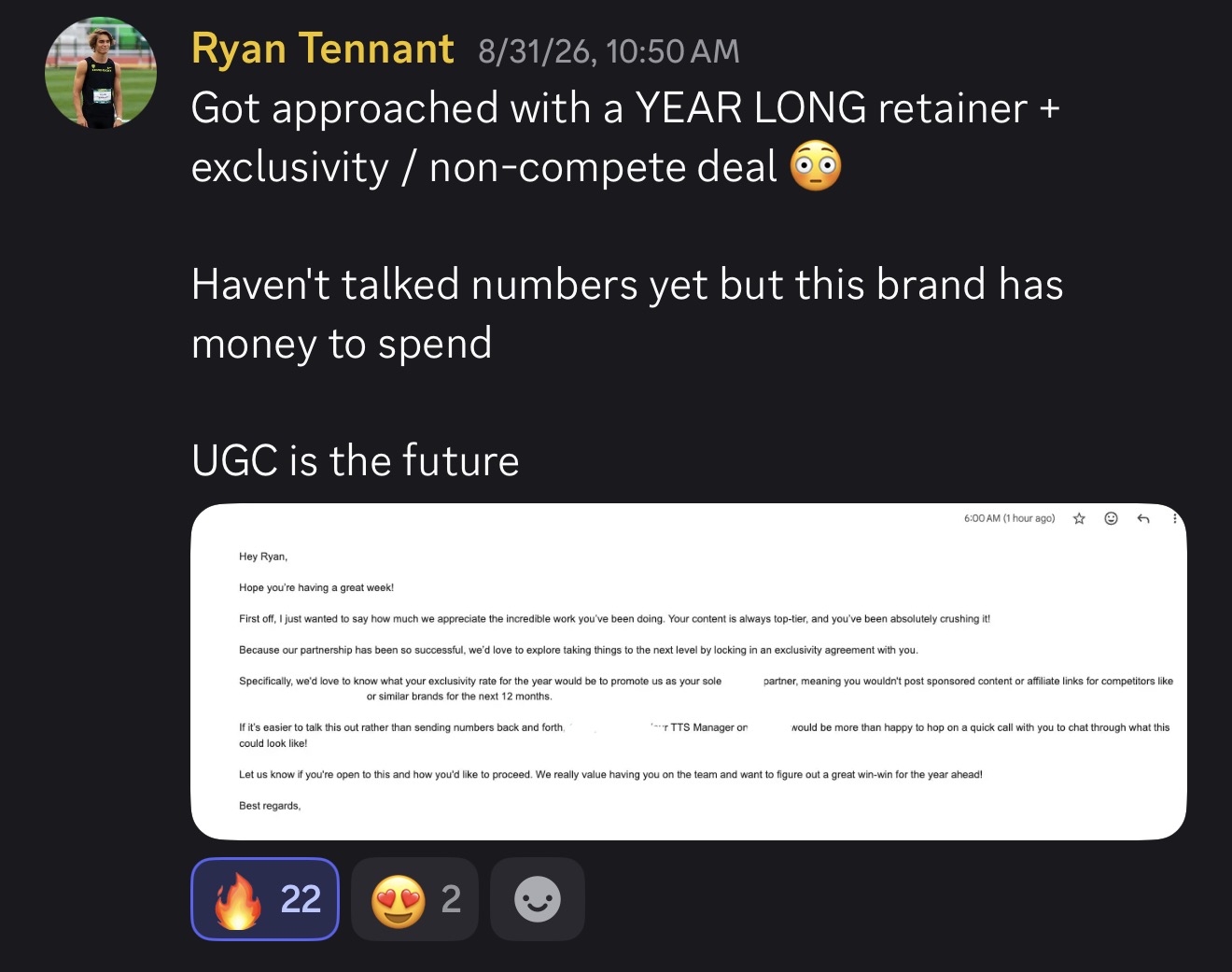 Fitness UGC creator result and social proof screenshot 33